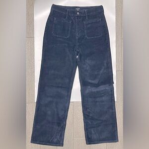 J.Crew size 26 Sailor slim-wide pant in stretch corduroy in navy